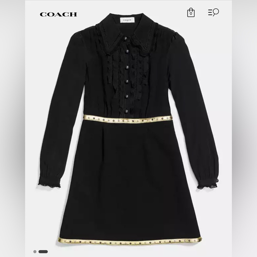 Coach Black Dress with Gold Accents